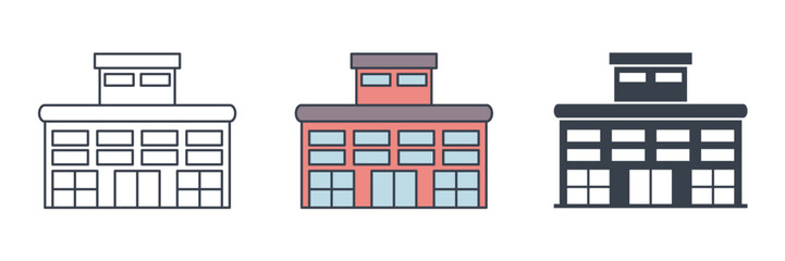 Airport building icon symbol vector illustration isolated on white background