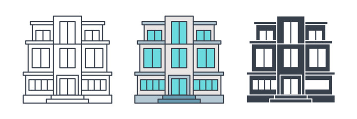 Office building icon symbol vector illustration isolated on white background