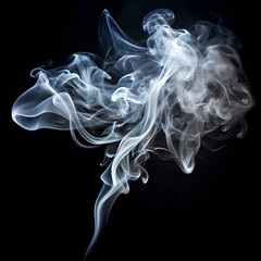 White smoke texture on black background