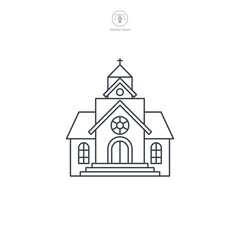 Church building icon symbol vector illustration isolated on white background
