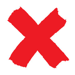 Cross symbol red color flat style vote sign. Ban symbols for decision making, mobile app, web site. Incorrect sign 10 eps