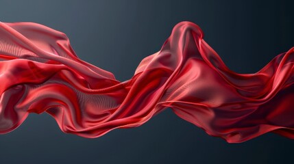 Fototapeta premium A flowing red fabric creating a dynamic and elegant visual effect.