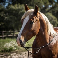 Obraz premium portrait of a horse, brown horse, horse rider, horse 