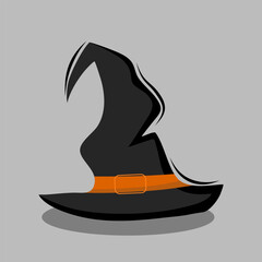 icon witch hat halloween illustration vector design