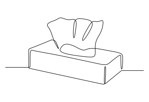 recommend clip art: Tissue box icon. Continuous single line art tissue box vector illustration