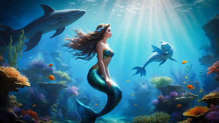 An ethereal enchanting mermaid