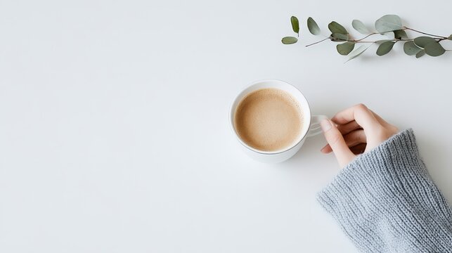 Serene Monday Morning with Coffee in Cozy Setting | Isolated Background of Relaxing Start to the Week