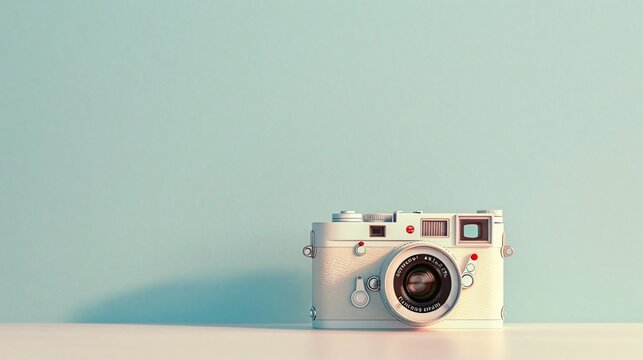 Vintage Camera on a White Surface