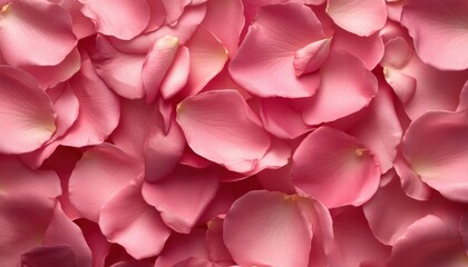 Delicate pink rose petals scattered on a soft surface in natural daylight