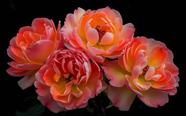 Obraz premium Realistic Photography of Blooming Chinese Rose Flowers.