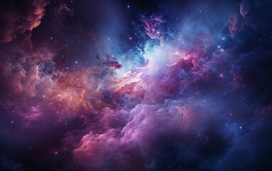 Stunning Nebula in Deep Space with Vibrant Colors and Glowing Stars