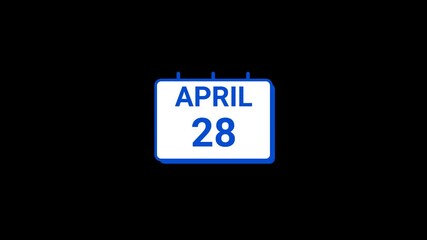 28 April calendar icon Animation