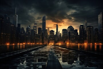 Obraz premium City architecture metropolis cityscape. .