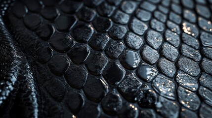 Black leather texture shining under studio light