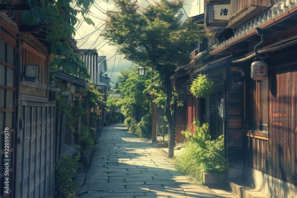 Canvas Prints street city in japan architecture outdoors building.