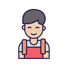 student color line icon with white background vector stock illustration
