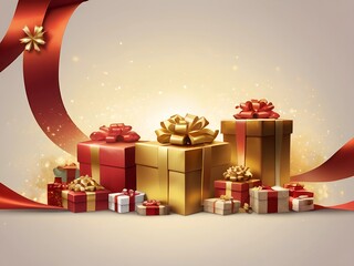 Gift box holiday banner background picture AI generated