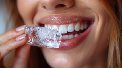 Dental Trauma: A person with a knocked-out tooth holding an ice pack to their mouth, with a phone number for emergency dental services