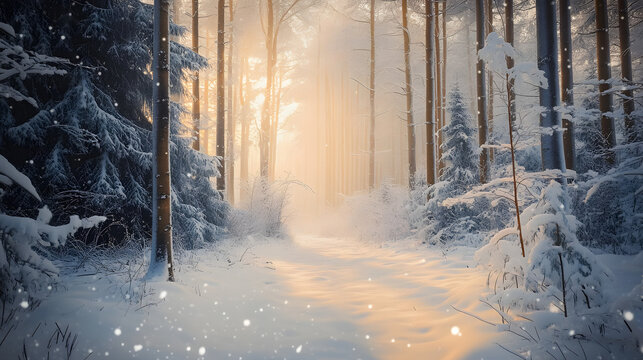 Winter forest backdrop