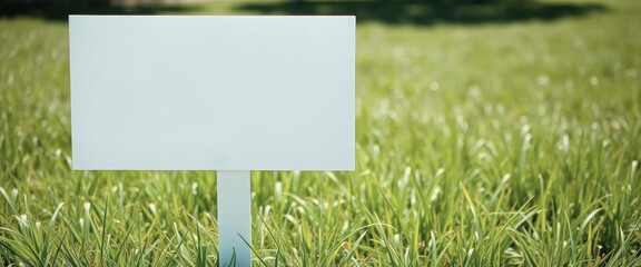 Blank Sign In Green Grass Field