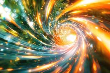 Obraz premium Abstract background, light speed effect, swirling light streaks radiating vortex, digital wallpapers