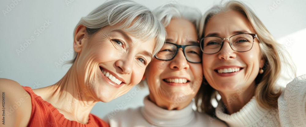 Sticker Three Generations of Women Smiling Together