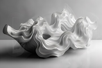 A white sculpture with a hole in the middle