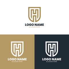 Flat design letter h logo template