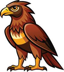 A hawk stands on the ground 