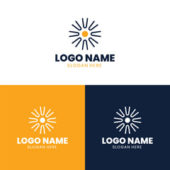 Flat sun Logo Design