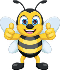 cute bee giving thumbs up cartoon