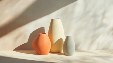 Abstract still life with overlapping shapes and soft shadows