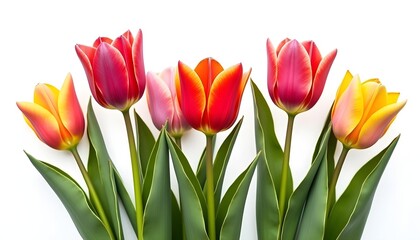 Naklejka premium red and yellow tulips