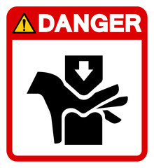 Danger Hand Crush Hazard Symbol Sign, Vector Illustration, Isolate On White Background Label .EPS10