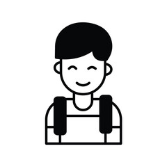 student glyph icon with white background vector stock illustration