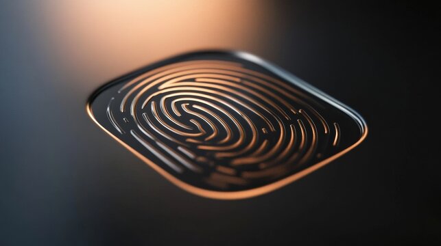 A close up of a finger print on a black surface