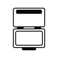 ink pad glyph icon with white background vector stock illustration