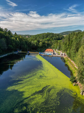 Old hydroelectric power plant with a dam in the Bobr River Valley near Jelenia G&oacute;ra - Perła Zachodu