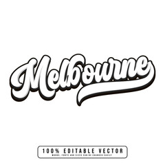 Melbourne text effect vector. 3d printable text effect vector.