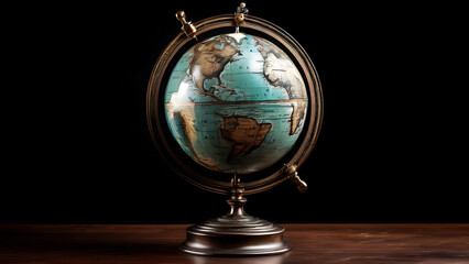 Rotating antique globe
