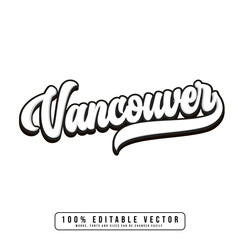 Vancouver text effect vector. 3d printable text effect vector.