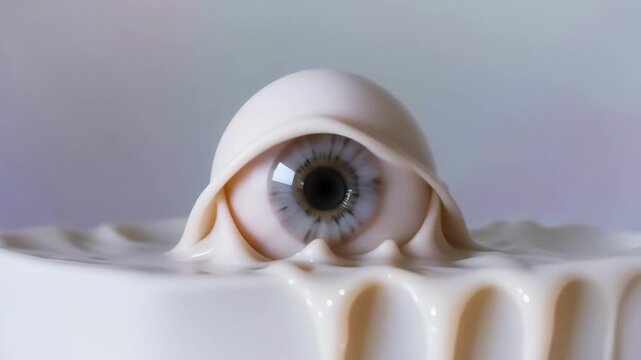 surreal eye looks around, seamless looping