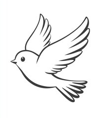 Obraz premium Simple Line Drawing of a Dove Flying