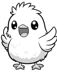 Fototapeta premium Cute Cartoon Chick with Big Eyes