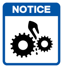 Notice Moving Machinery Symbol Sign, Vector Illustration, Isolate On White Background Label .EPS10