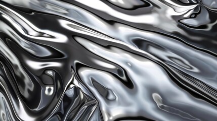 Obraz premium Abstract metallic texture with flowing liquid silver. This image symbolizes fluidity, transformation, modernism, reflection, and elegance.