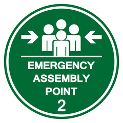 Emergency Assembly Point 2 Symbol Sign, Vector Illustration, Isolated On White Background Label. EPS10