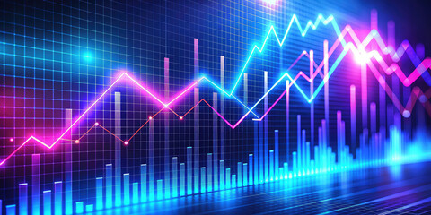 Fototapeta premium business performance growth graph, illustration, information, data, stock market, exchange, profit, finance, banking sector, accounting, progress, mathematical, visual demonstration of income, digital