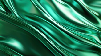 Obraz premium Abstract Green Draped Fabric Background