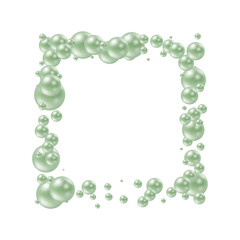 Photo frame made of green balls. Decorative element. Eps 10